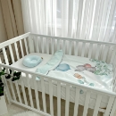 Set lenjerie de schimb pentru patut bebe 3 piese Elefantel vesel